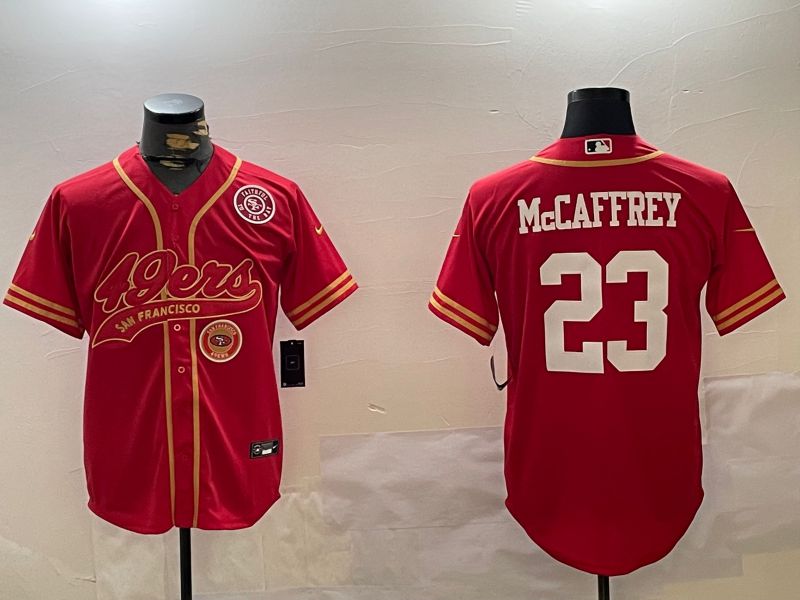 Men San Francisco 49ers #23 Mccaffrey Red Joint Name 2024 Nike Limited NFL Jersey style 12097->youth nfl jersey->Youth Jersey
